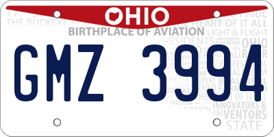 OH license plate GMZ3994