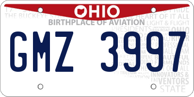 OH license plate GMZ3997