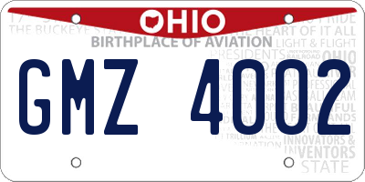 OH license plate GMZ4002