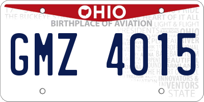 OH license plate GMZ4015