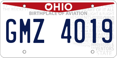 OH license plate GMZ4019