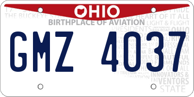 OH license plate GMZ4037