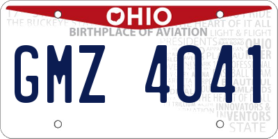 OH license plate GMZ4041