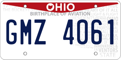 OH license plate GMZ4061