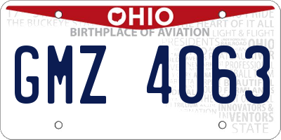 OH license plate GMZ4063