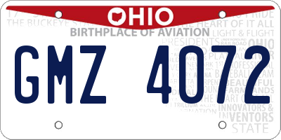 OH license plate GMZ4072