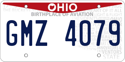 OH license plate GMZ4079