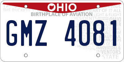 OH license plate GMZ4081