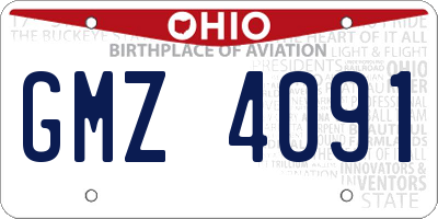 OH license plate GMZ4091