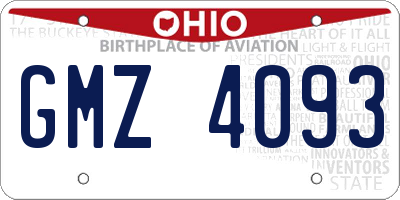 OH license plate GMZ4093