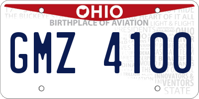 OH license plate GMZ4100