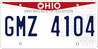 OH license plate GMZ4104