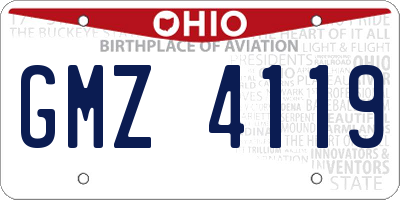 OH license plate GMZ4119