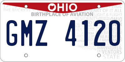 OH license plate GMZ4120
