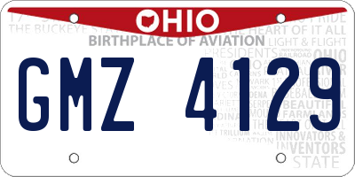 OH license plate GMZ4129