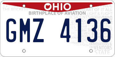 OH license plate GMZ4136