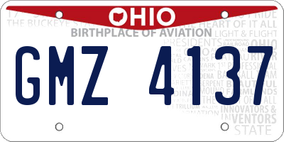 OH license plate GMZ4137