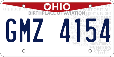 OH license plate GMZ4154