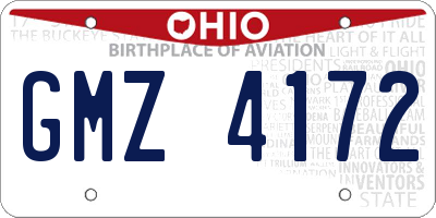 OH license plate GMZ4172