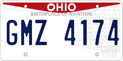 OH license plate GMZ4174