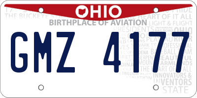 OH license plate GMZ4177