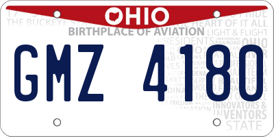 OH license plate GMZ4180