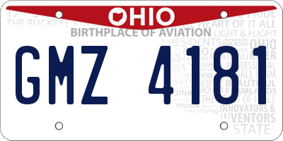 OH license plate GMZ4181
