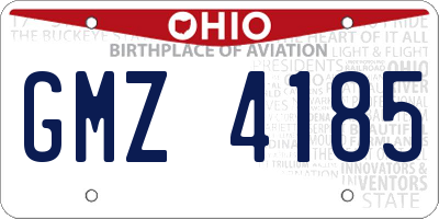 OH license plate GMZ4185