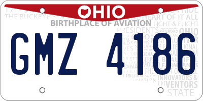 OH license plate GMZ4186