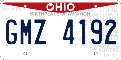 OH license plate GMZ4192