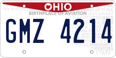 OH license plate GMZ4214
