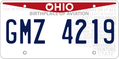 OH license plate GMZ4219