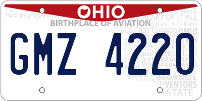 OH license plate GMZ4220