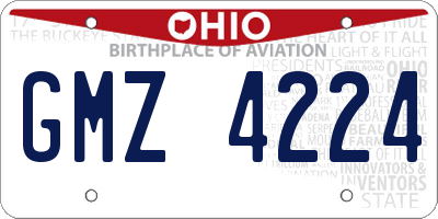 OH license plate GMZ4224