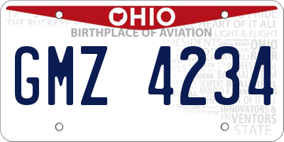 OH license plate GMZ4234