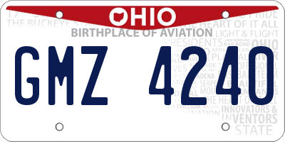 OH license plate GMZ4240