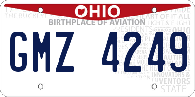 OH license plate GMZ4249