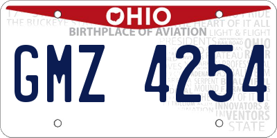 OH license plate GMZ4254