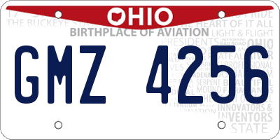 OH license plate GMZ4256