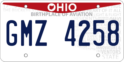 OH license plate GMZ4258