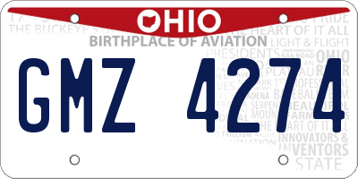 OH license plate GMZ4274