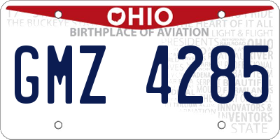 OH license plate GMZ4285