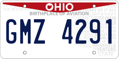 OH license plate GMZ4291