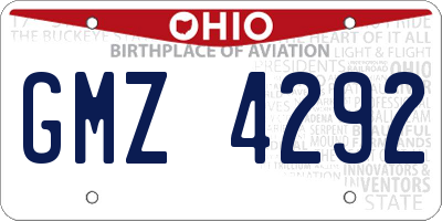 OH license plate GMZ4292