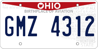 OH license plate GMZ4312
