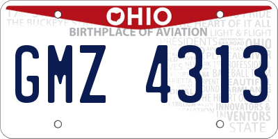 OH license plate GMZ4313