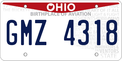 OH license plate GMZ4318