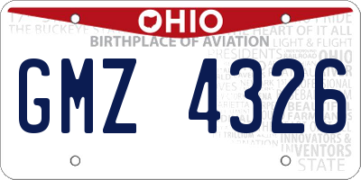 OH license plate GMZ4326