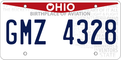 OH license plate GMZ4328