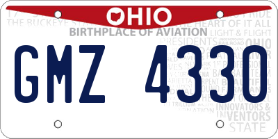 OH license plate GMZ4330